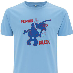 Monsterkiller - Retro T-Shirt - Light Blue